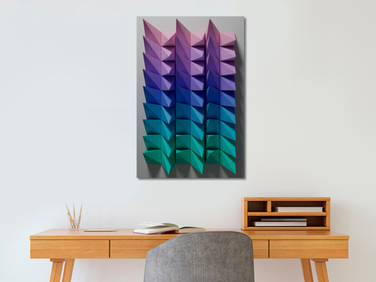 Canvas Art Print Vertical Movement (1-piece) Vertical - colorful geometric figures 130556 additionalImage 3