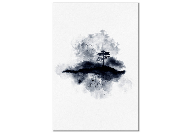 Canvas Art Print Lonely Tree (1-piece) Vertical - abstract landscape of nature 130856