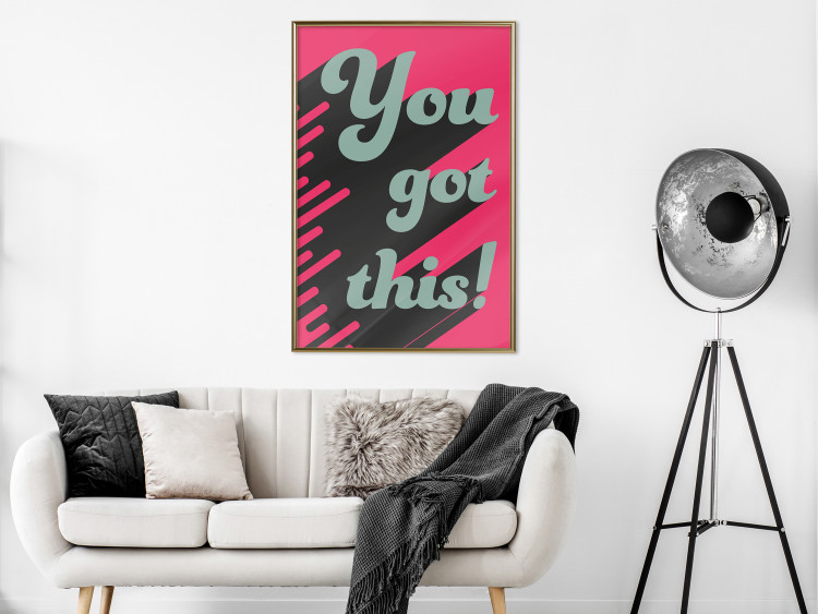 Poster You Got This! - gray English texts boldly on a pink background 131956 additionalImage 7