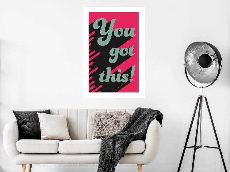 Poster You Got This! - gray English texts boldly on a pink background 131956 additionalImage 3
