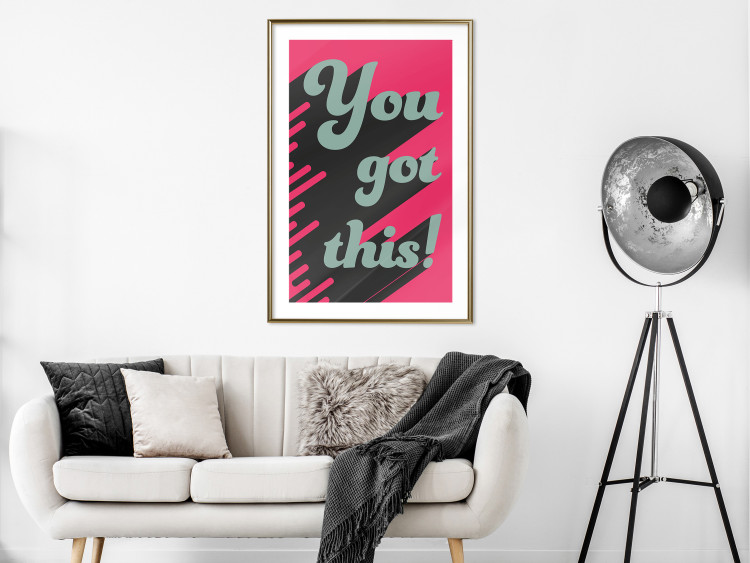 Poster You Got This! - gray English texts boldly on a pink background 131956 additionalImage 15