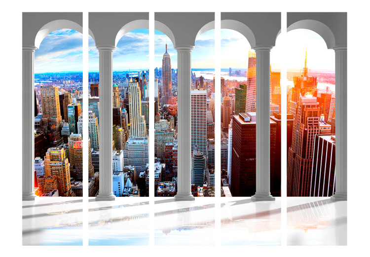 Room Divider Screen Pillars and New York II (5-piece) - view of New York architecture 132556 additionalImage 3