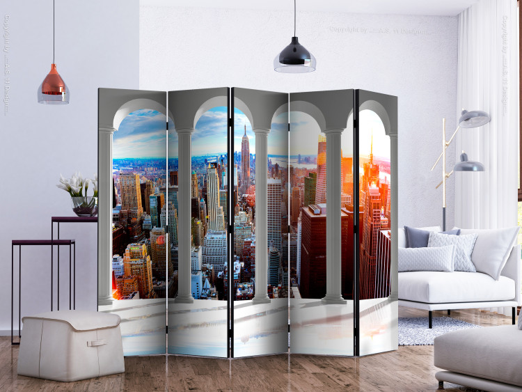 Room Divider Screen Pillars and New York II (5-piece) - view of New York architecture 132556 additionalImage 2