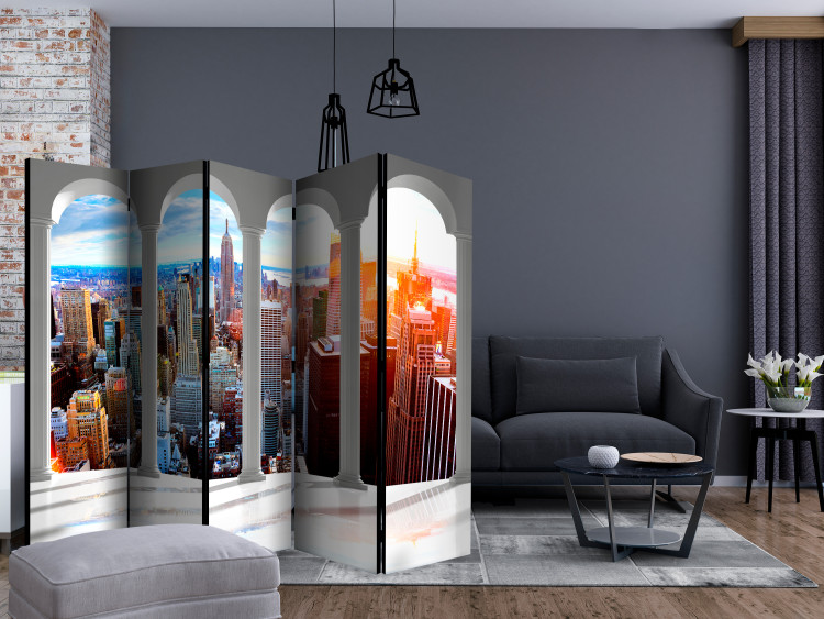 Room Divider Screen Pillars and New York II (5-piece) - view of New York architecture 132556 additionalImage 4