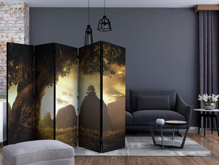 Room Separator Mysterious China II (5-piece) - beautiful landscape of trees against mountains 132956 additionalImage 4