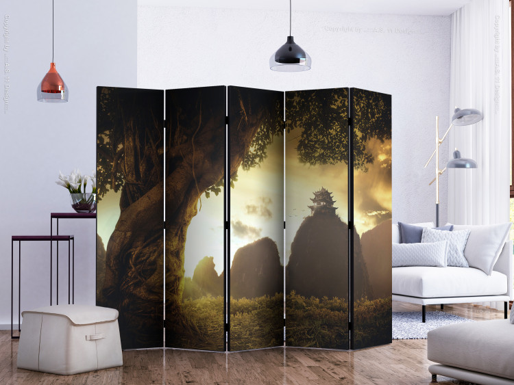 Room Separator Mysterious China II (5-piece) - beautiful landscape of trees against mountains 132956 additionalImage 2