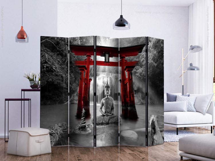 Folding Screen Buddha Smile (Red) II [Room Dividers] 133256 additionalImage 2