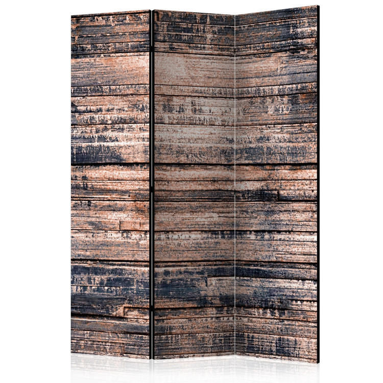 Room Divider Burnt Planks (3-piece) - background with texture of brown wood 133556
