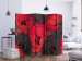Room Separator Pleated Poppies II - red and black poppy flowers in a comic style 133956 additionalThumb 2