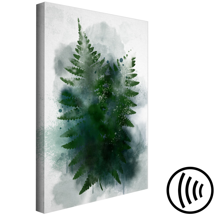 Canvas Fern in the fog - plant leaves in cold fog cloud, green and grey 134456 additionalImage 6