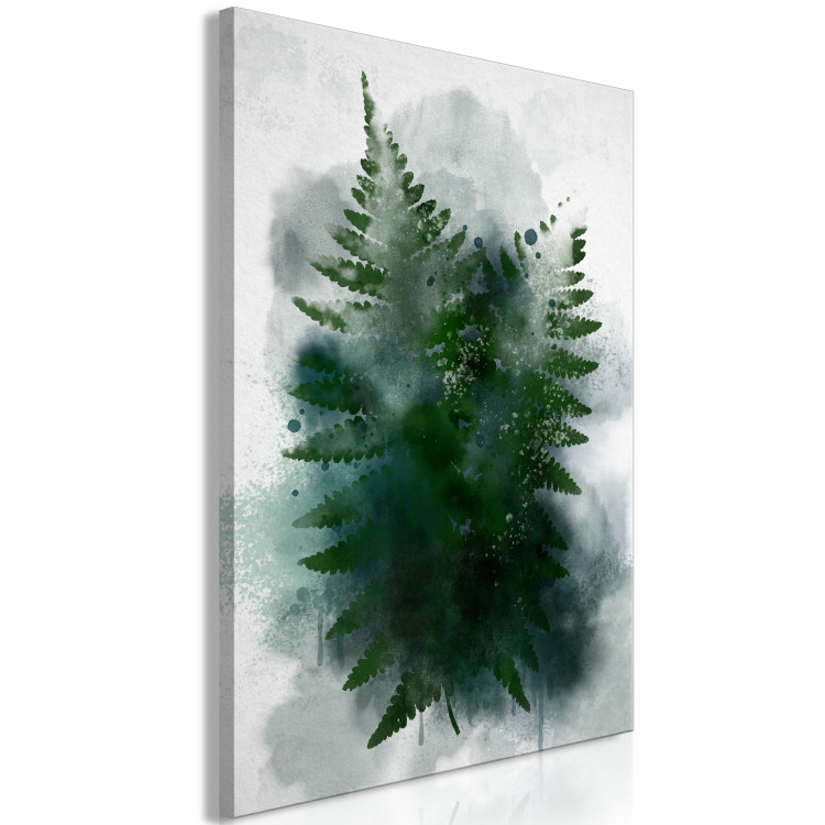 Canvas Fern in the fog - plant leaves in cold fog cloud, green and grey 134456 additionalImage 2