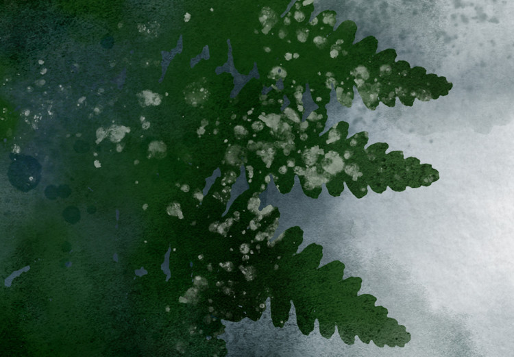 Canvas Fern in the fog - plant leaves in cold fog cloud, green and grey 134456 additionalImage 5