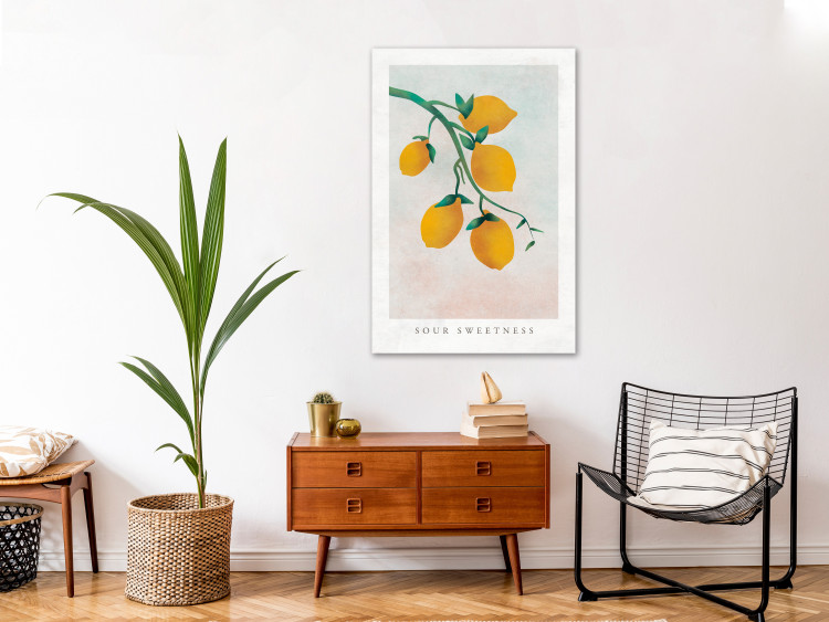 Canvas Citrus - drawing image of a branch of a lemon tree 135156 additionalImage 3