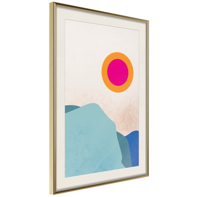 Poster Sunny Fjord - abstract landscape of mountains against a clear sky 135656 additionalImage 20