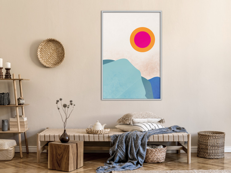 Poster Sunny Fjord - abstract landscape of mountains against a clear sky 135656 additionalImage 12