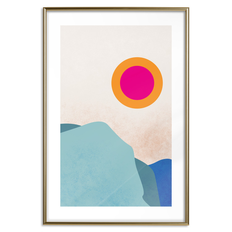 Poster Sunny Fjord - abstract landscape of mountains against a clear sky 135656 additionalImage 3