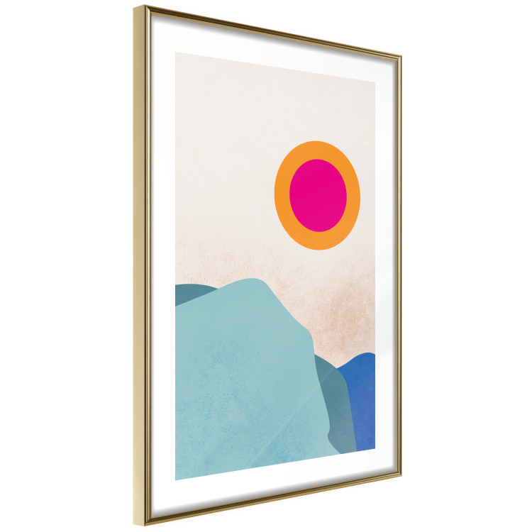 Poster Sunny Fjord - abstract landscape of mountains against a clear sky 135656 additionalImage 22