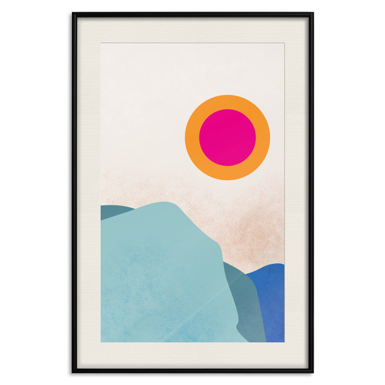 Poster Sunny Fjord - abstract landscape of mountains against a clear sky 135656 additionalImage 4