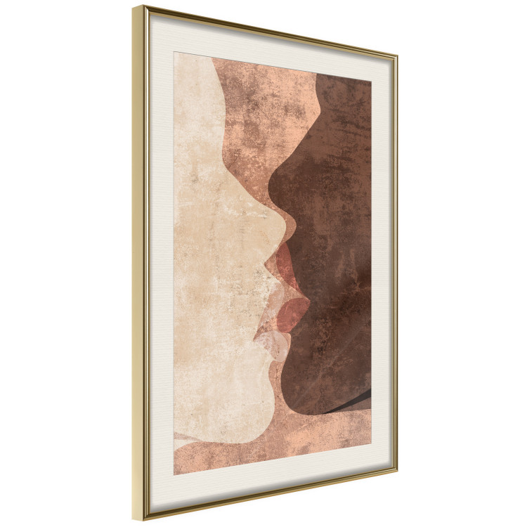 Wall Poster Otherworldly Kiss - a warm romantic abstraction of human faces 136056 additionalImage 16