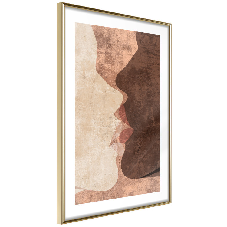 Wall Poster Otherworldly Kiss - a warm romantic abstraction of human faces 136056 additionalImage 20