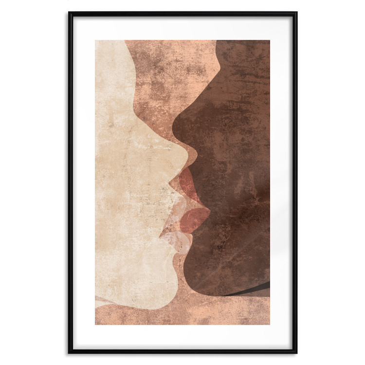 Wall Poster Otherworldly Kiss - a warm romantic abstraction of human faces 136056 additionalImage 5