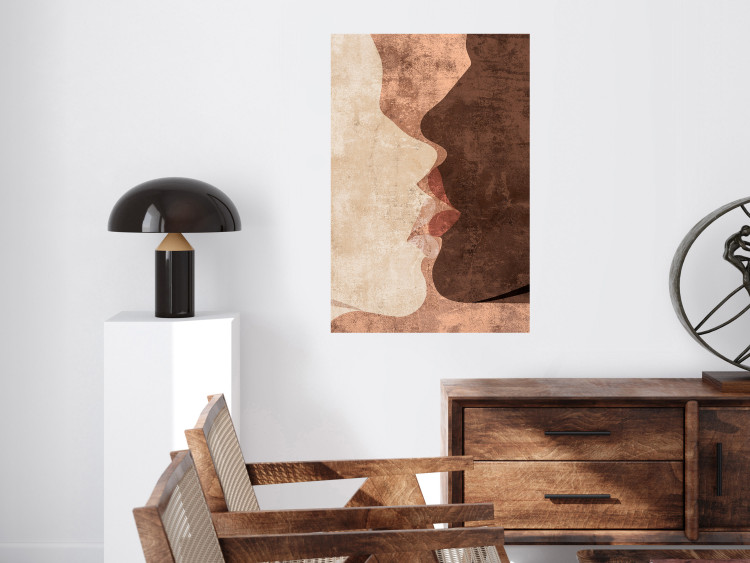 Wall Poster Otherworldly Kiss - a warm romantic abstraction of human faces 136056 additionalImage 19