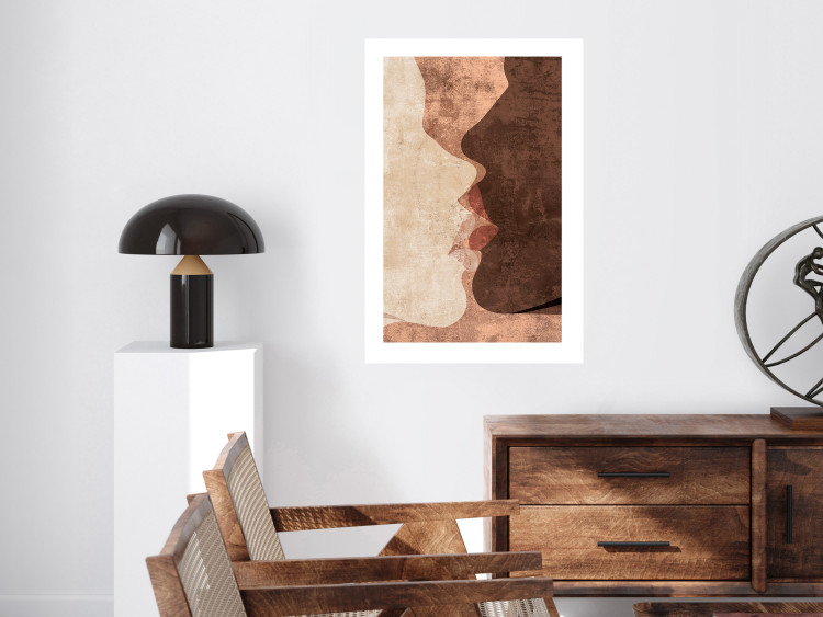 Wall Poster Otherworldly Kiss - a warm romantic abstraction of human faces 136056 additionalImage 18