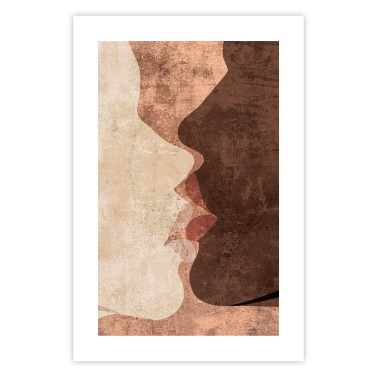 Wall Poster Otherworldly Kiss - a warm romantic abstraction of human faces 136056 additionalImage 5