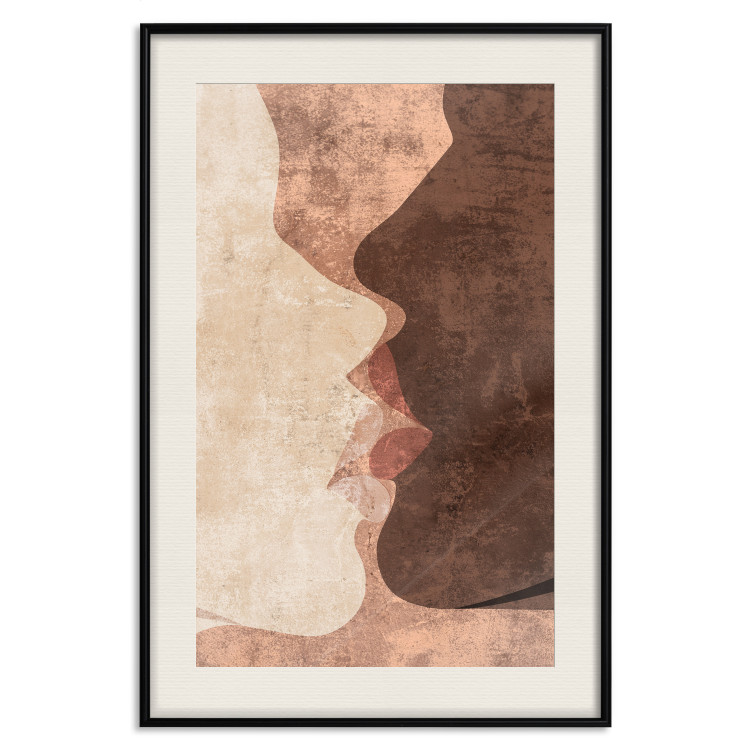 Wall Poster Otherworldly Kiss - a warm romantic abstraction of human faces 136056 additionalImage 3