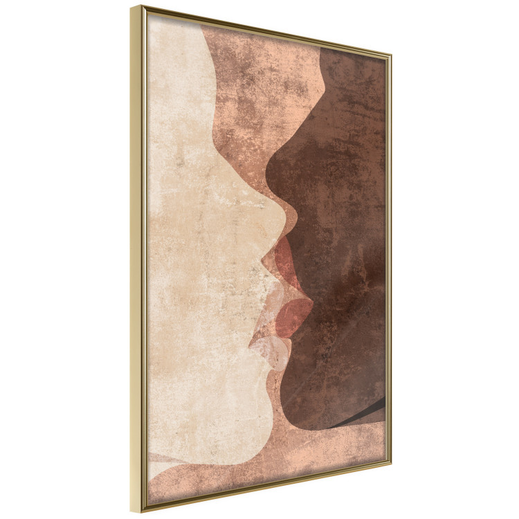 Wall Poster Otherworldly Kiss - a warm romantic abstraction of human faces 136056 additionalImage 25