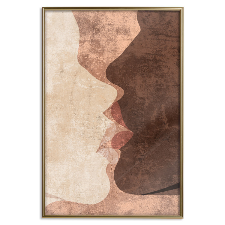 Wall Poster Otherworldly Kiss - a warm romantic abstraction of human faces 136056 additionalImage 6