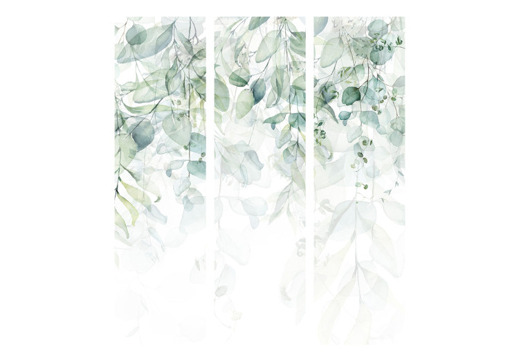 Room Divider Screen Touch of Nature - First Variant (3-piece) - Leaves amidst white 136156 additionalImage 7