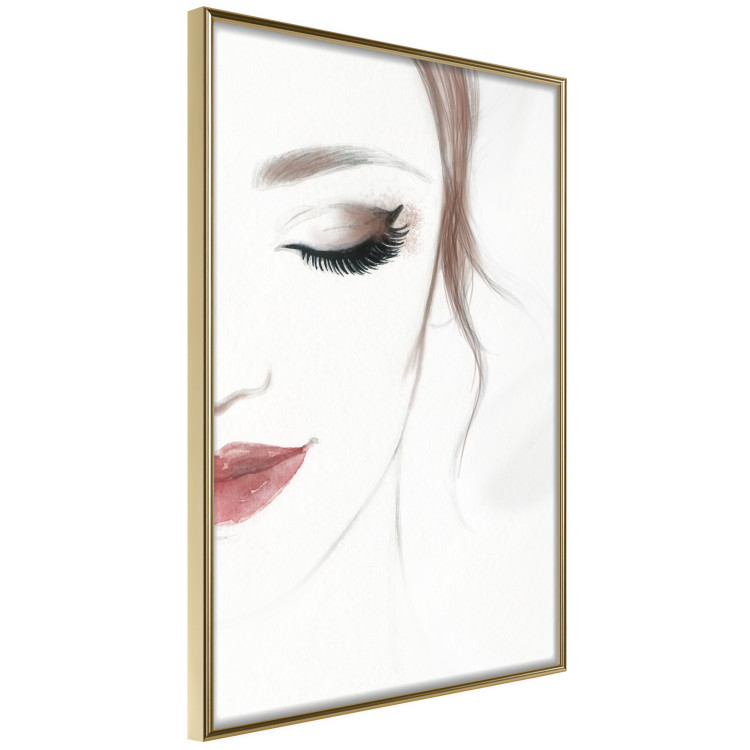 Wall Poster Delicate Beauty - a portrait of a woman with red lips and a white background 136456 additionalImage 8