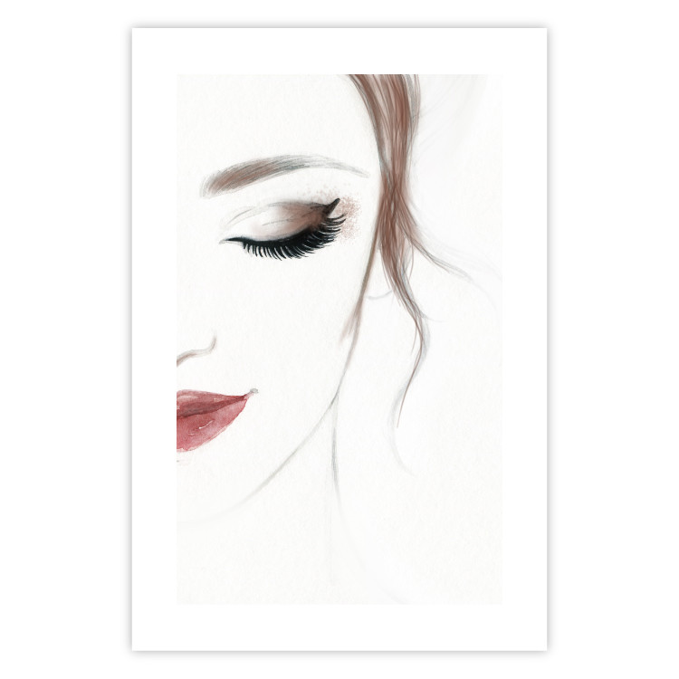 Wall Poster Delicate Beauty - a portrait of a woman with red lips and a white background 136456 additionalImage 10