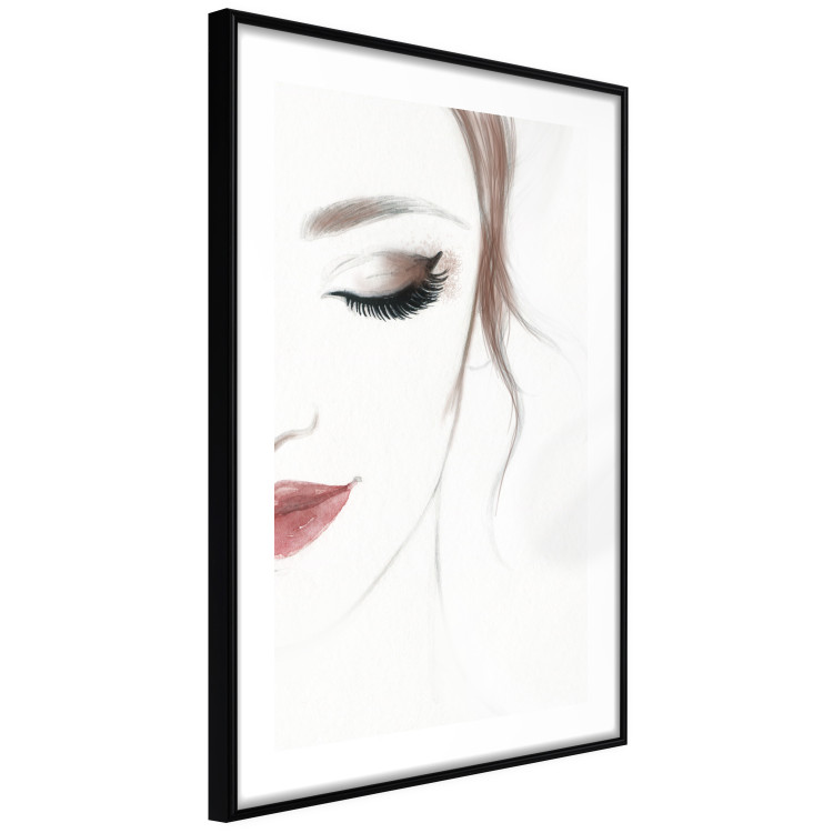 Wall Poster Delicate Beauty - a portrait of a woman with red lips and a white background 136456 additionalImage 5