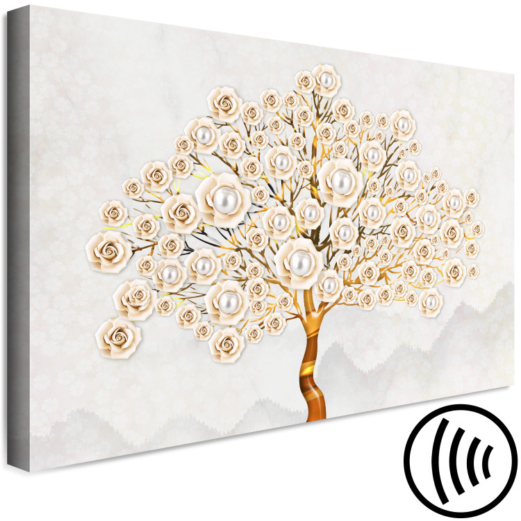 Canvas Art Print Pearl Tree (1-piece) Wide - glamour-style abstraction 138056 additionalImage 6