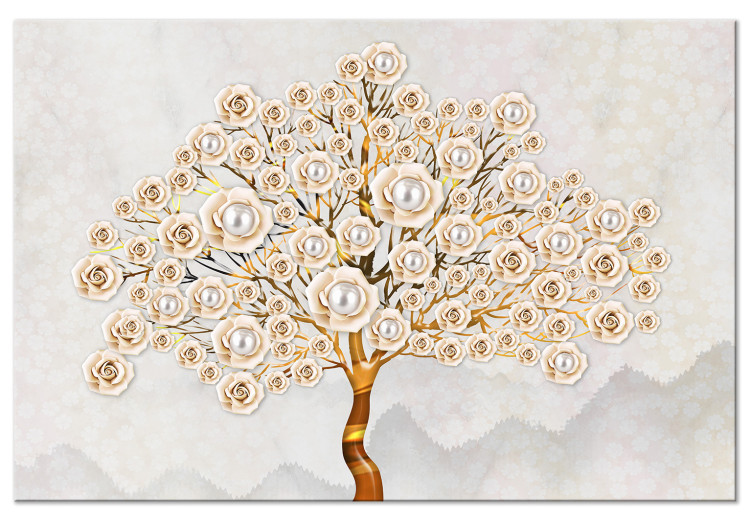 Canvas Art Print Pearl Tree (1-piece) Wide - glamour-style abstraction 138056