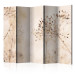 Room Divider Serenity and Contemplation II (5-piece) - Delicate plants on a beige background 138356