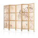 Room Divider Serenity and Contemplation II (5-piece) - Delicate plants on a beige background 138356 additionalThumb 5