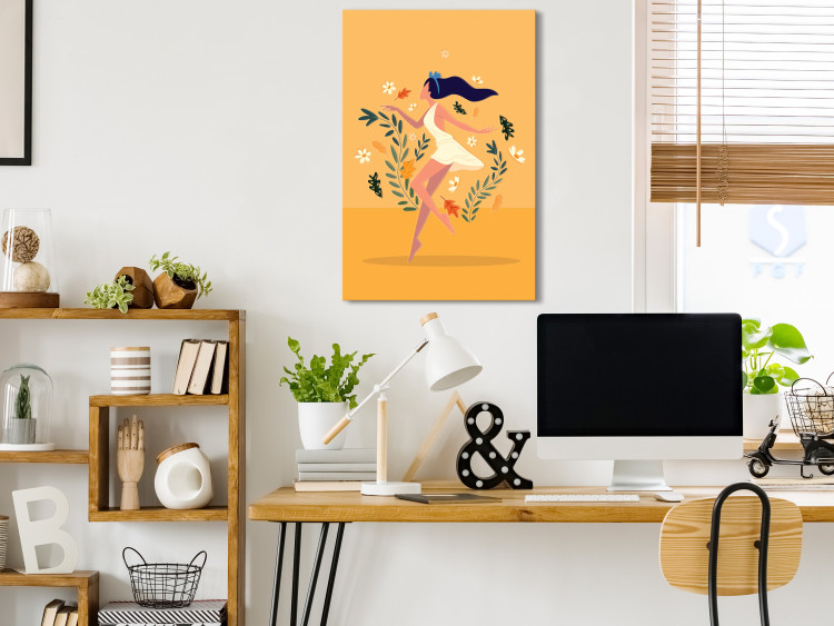 Canvas Dancing Among Flowers (1-piece) Vertical - woman amidst plants 138856 additionalImage 3