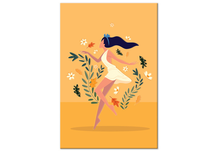 Canvas Dancing Among Flowers (1-piece) Vertical - woman amidst plants 138856