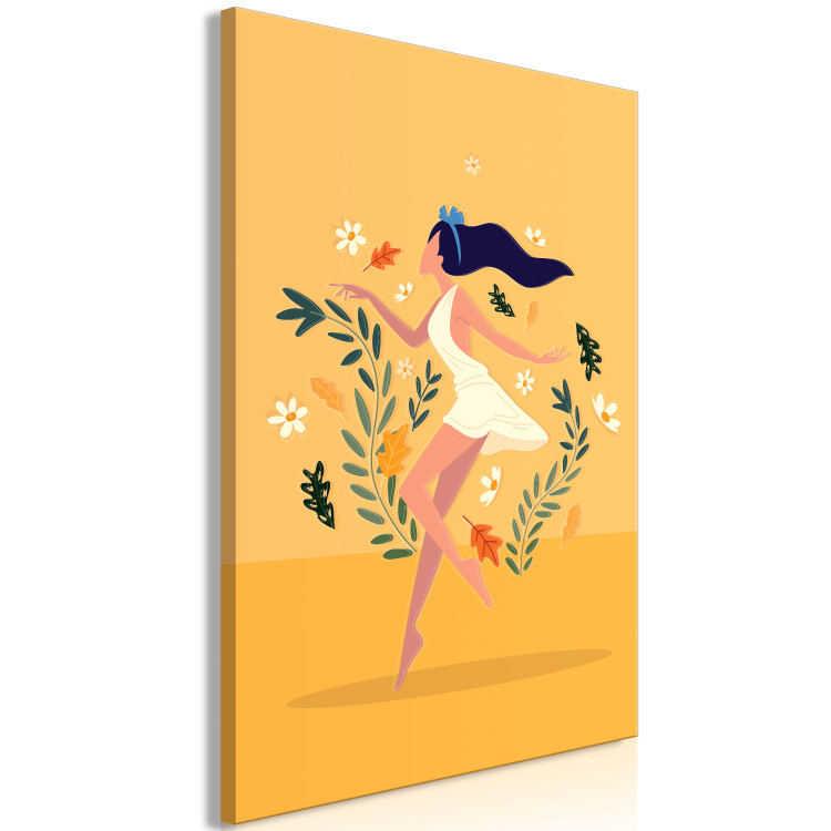 Canvas Dancing Among Flowers (1-piece) Vertical - woman amidst plants 138856 additionalImage 2