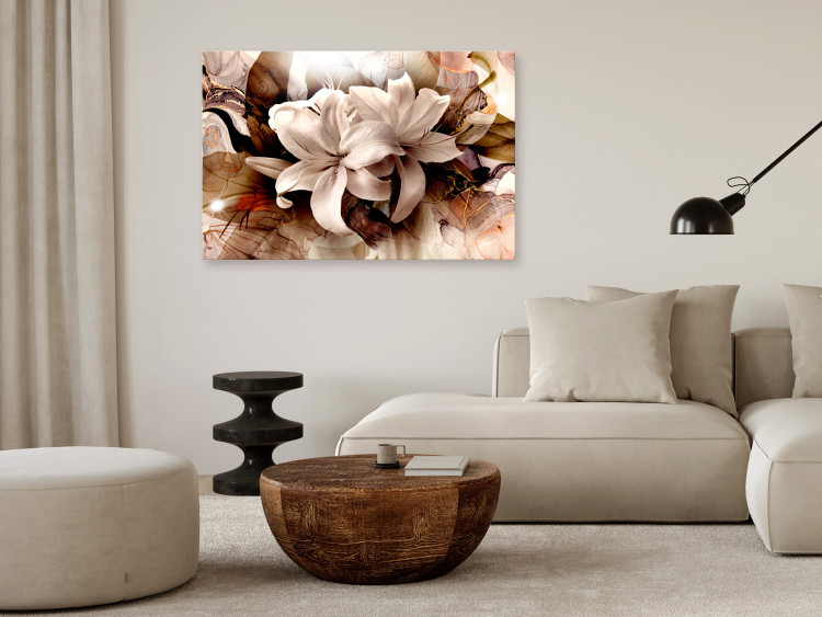 Canvas Print Flower Abstraction (1-piece) - lily petals in a fashionable aesthetic 143856 additionalImage 3