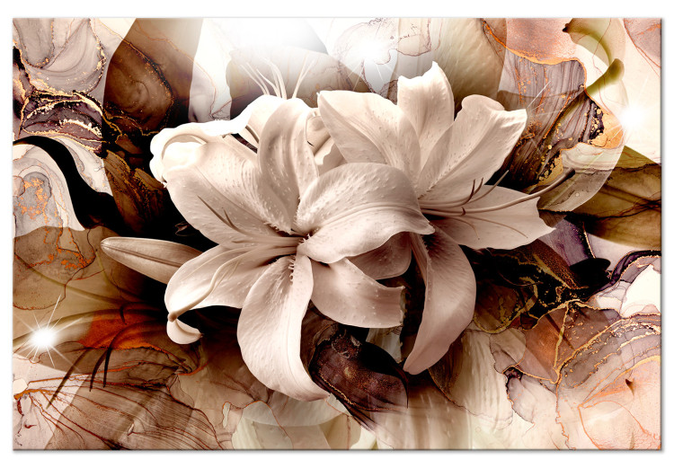 Canvas Print Flower Abstraction (1-piece) - lily petals in a fashionable aesthetic 143856