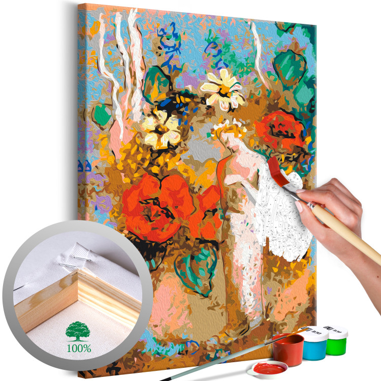 Paint by Number Kit Magic Moment - A White Figure Staring at Large Red Poppies 146556
