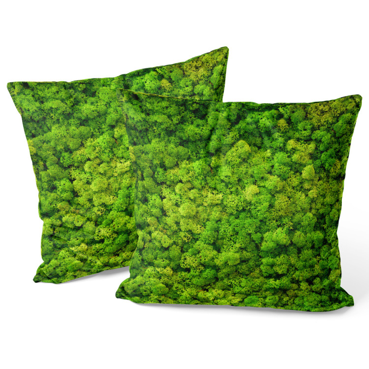 Decorative Velor Pillow Forest carpet - a floral composition with rich moss detail 147056 additionalImage 3