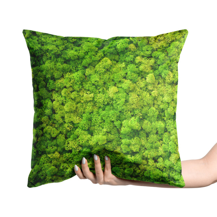Decorative Velor Pillow Forest carpet - a floral composition with rich moss detail 147056 additionalImage 2