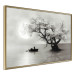 Wall Poster Landscape - Man in a Boat on a Lake in the Glow of the Moon 147656 additionalThumb 16