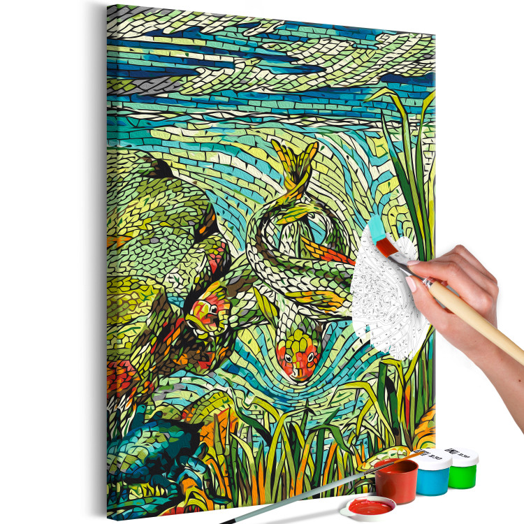 Paint by Number Kit In the Current - Mosaic Fish in the Rushes and Overcast Sky 148456 additionalImage 4