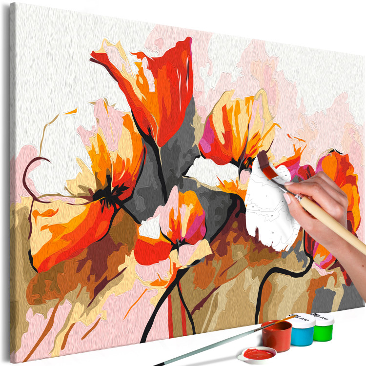 Paint by Number Kit Euphoria of Colors - Flaming Colors of Flowers Against a Clear Sky 149756 additionalImage 5